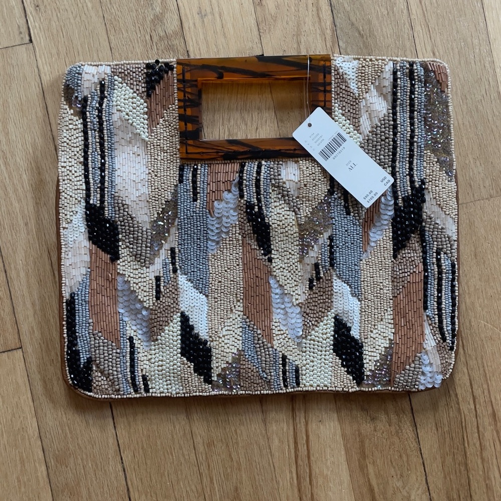 Anthropologie beaded handle bag